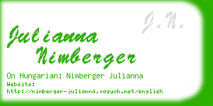 julianna nimberger business card